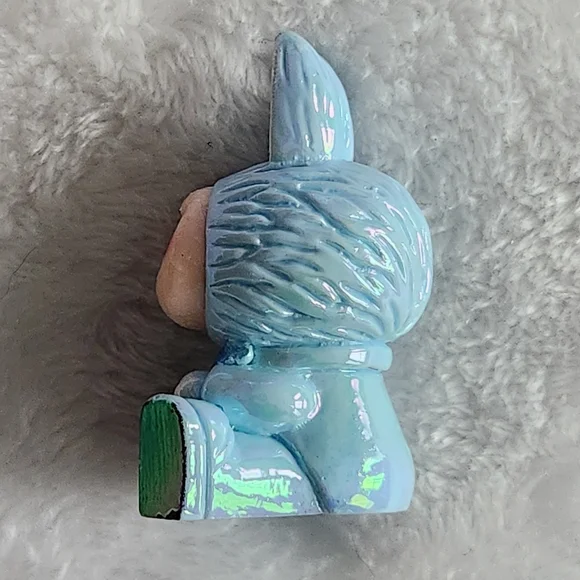 Blue Labubu Bunny Figurine With Logo - Picture 2 of 5